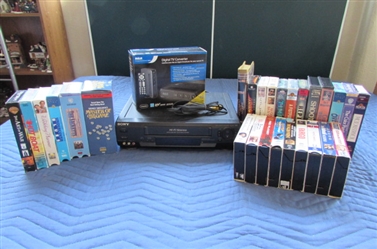 SONY VCR AND VHS TAPES