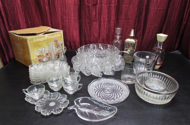 VINTAGE PUNCH BOWL, WHISKEY DECANTERS AND MORE