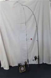 RAY JEFFERSON DEPTH FINDER & 2 FISHING POLES WITH REELS