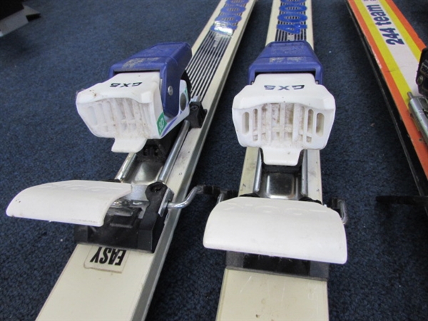 2 PAIR OF K2 SKIS WITH BINDINGS & A PAIR OF REFLEX POLES