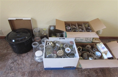 LARGE ASSORTMENT OF JARS & CANNER, CANISTERS & MORE