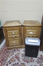 TWO LEGAL SIZE FILE CABINETS & PAPER SHREDDER