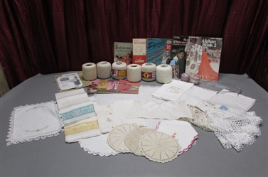 VINTAGE LINENS, CROCHET THREAD & MORE