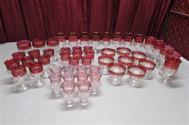 50 PIECES OF VINTAGE "KINGS CROWN" GLASSWARE