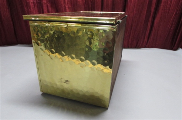 BRASS STORAGE BOX WITH HINGED LID