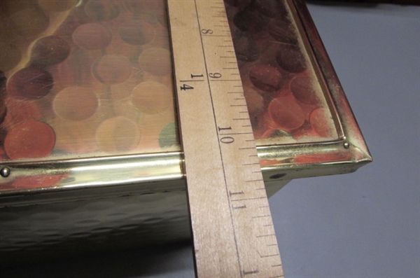 BRASS STORAGE BOX WITH HINGED LID