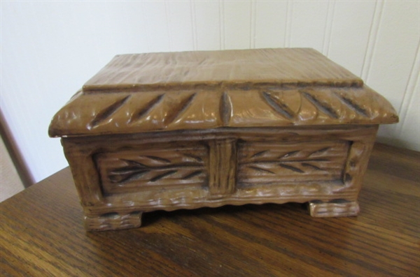 SOLID WOOD SIDE TABLE WITH HIDDEN STORAGE & DECOR