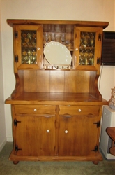 STUNNING SOLID MAPLE HUTCH WITH BOTTOM STORAGE - MATCHES BAR HUTCH IN LOT #46