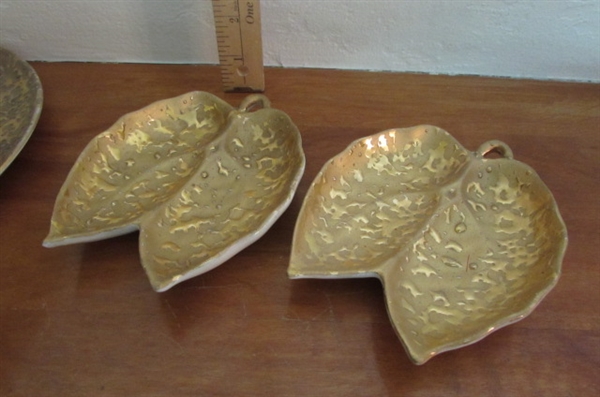 HAND DECORATED 22 KT GOLD PAINTED SERVING & DECOR PIECES