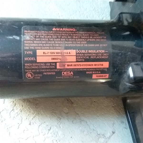 ELECTRIC CHAINSAW AND HEDGE TRIMMER