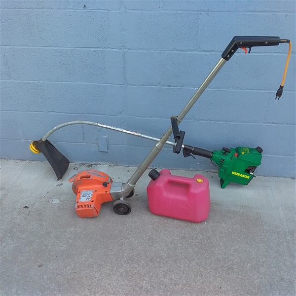 WEED EATER, BLACK & DECKER EDGER & TRIMMER, GAS CAN