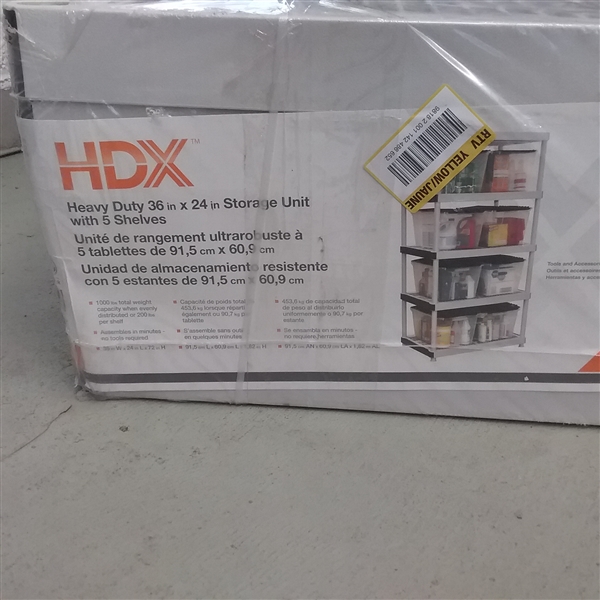 HDX HEAVY DUTY STORAGE UNIT WITH 5 SHELVES
