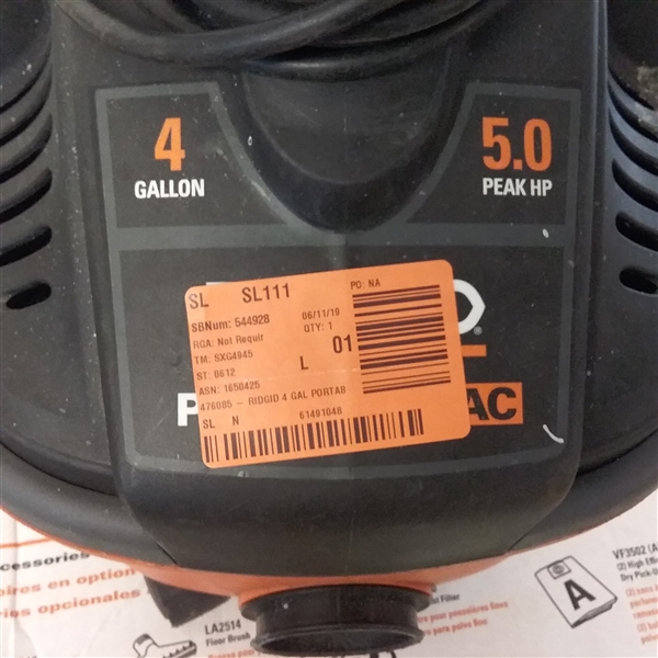 RIDGID 4 GALLON AND 16 GALLON SHOP VAC- WON'T POWER ON