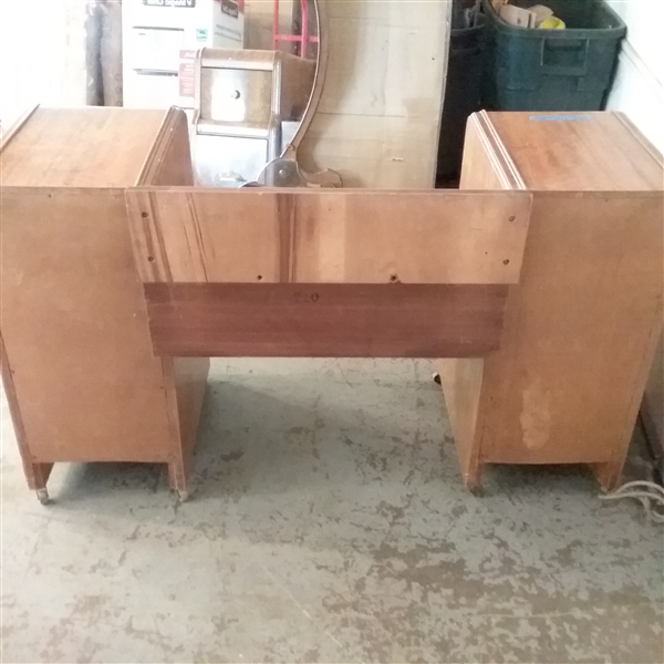VINTAGE WATERFALL VANITY WITH MIRROR