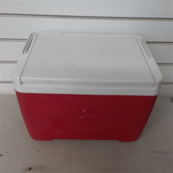 PERSONAL IGLOO COOLER AND 3 THERMOSES 
