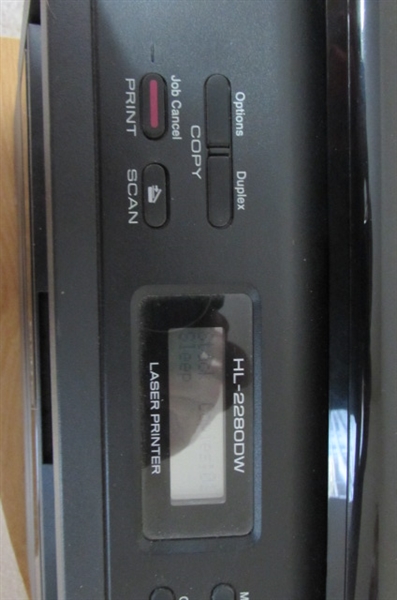 PRINTER STAND W/BROTHER LASER PRINTER & FILE BOX