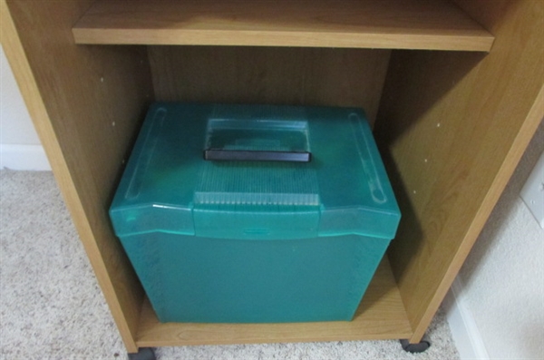 PRINTER STAND W/BROTHER LASER PRINTER & FILE BOX
