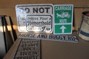 HORSE AND CARRIAGE RELATED SIGNS
