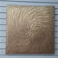 GOLD EMBOSSED FLOWER ON CANVAS- 24" X 24"