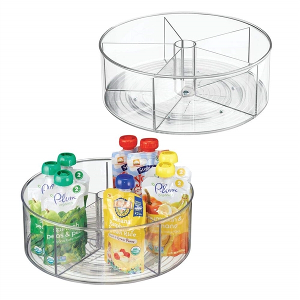 LAZY SUSAN DIVIDED TURNTABLE STORAGE SET OF 2