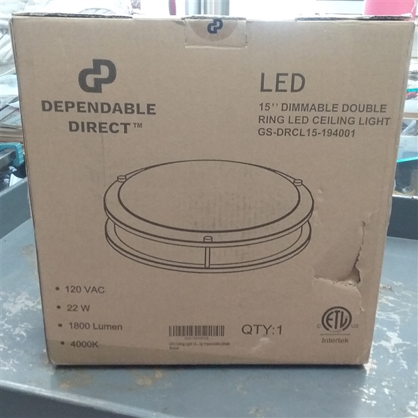 15 LED DIMMABLE DOUBLE RING CEILING LIGHT