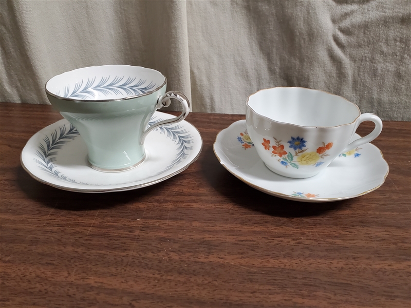 14 SETS FINE CHINA TEA CUPS & SAUCERS