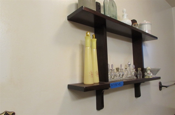 SOLID WOOD DISPLAY SHELF & DECOR