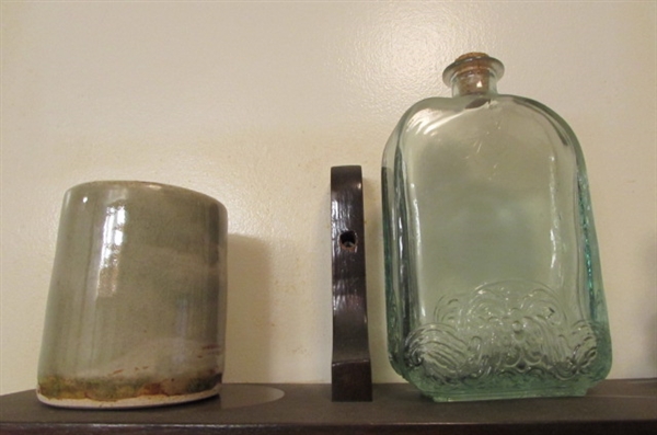 SOLID WOOD DISPLAY SHELF & DECOR