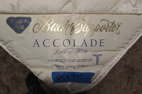 FULL SIZE BED WITH 'BROOKSTONE' WOODEN HEADBOARD