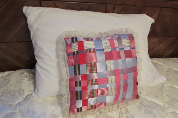FULL SIZE BED WITH 'BROOKSTONE' WOODEN HEADBOARD