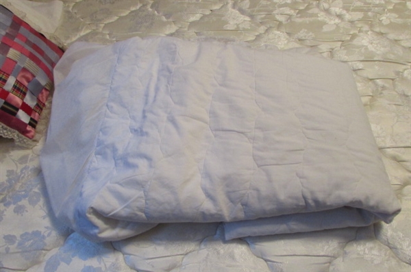 FULL SIZE BED WITH 'BROOKSTONE' WOODEN HEADBOARD
