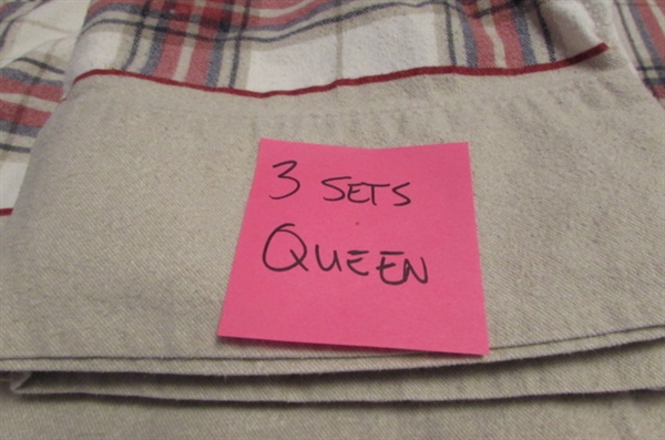 3 QUEEN FLANNEL SHEET SETS
