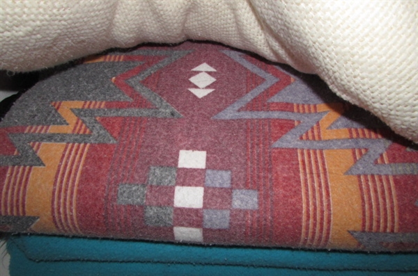CONTENTS OF LINEN CLOSET - SHEETS AND BLANKETS