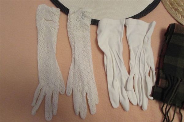 ASSORTED LADIES HATS, GLOVES & SCARF
