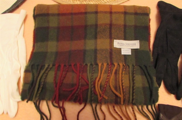 ASSORTED LADIES HATS, GLOVES & SCARF