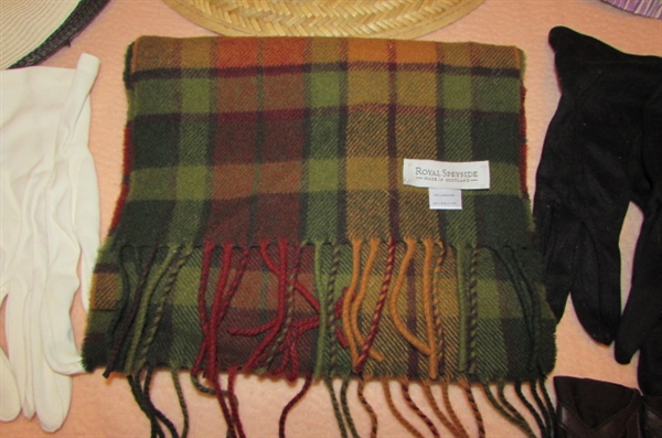 ASSORTED LADIES HATS, GLOVES & SCARF