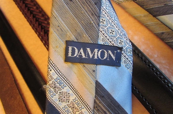 MENS CASUAL TO DRESSY BELTS & 2 TIES