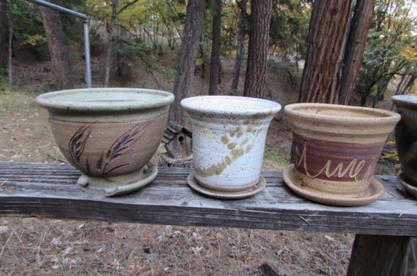 VINTAGE WHEELBARROW, SIDE TABLES & PLANTERS