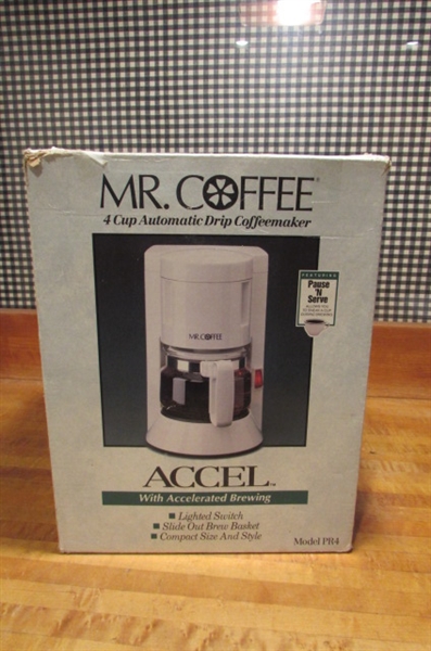 SMALL PANASONIC MICROWAVE & 4 CUP COFFEE MAKER