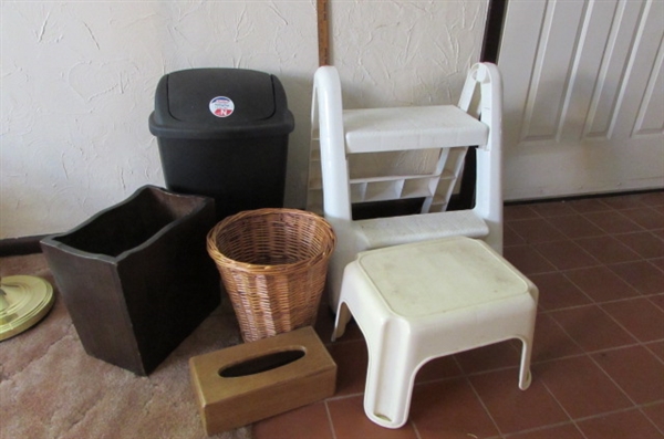 STEP STOOLS, WASTE BASKETS & MORE