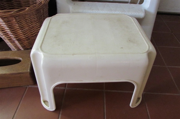 STEP STOOLS, WASTE BASKETS & MORE