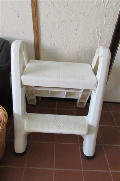 STEP STOOLS, WASTE BASKETS & MORE