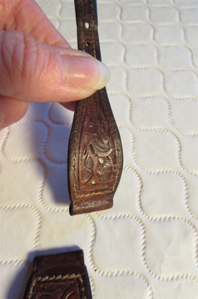 ASSORTED LADIES WATCHES & A WESTERN TOOLED WATCH BAND
