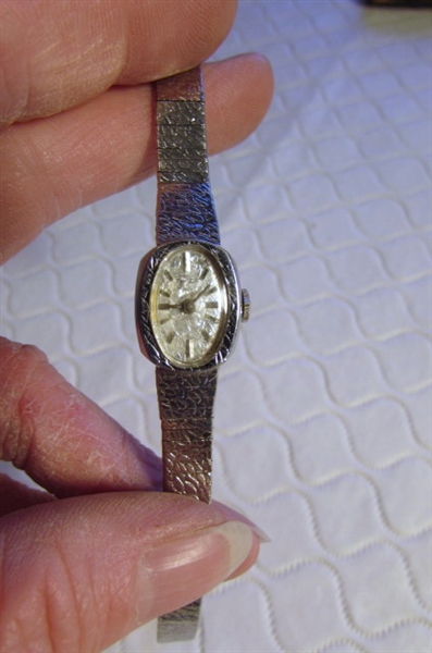 ASSORTED LADIES WATCHES & A WESTERN TOOLED WATCH BAND