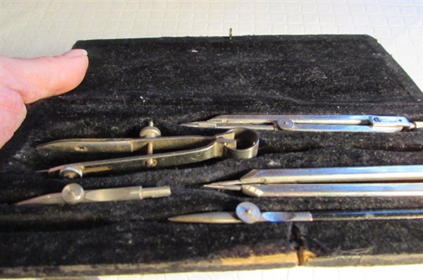 VINTAGE POCKET WATCH, DRAFTING SET & MORE