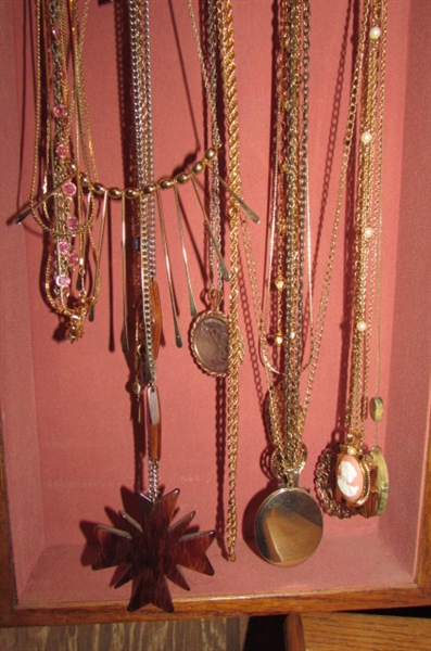 BEAUTIFUL JEWELRY ARMOIRE FULL OF COSTUME JEWELRY