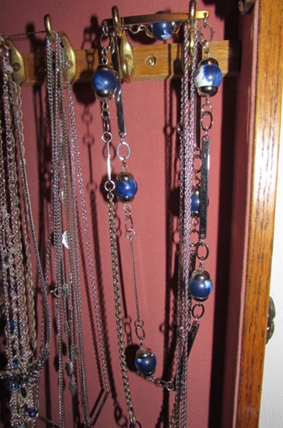 BEAUTIFUL JEWELRY ARMOIRE FULL OF COSTUME JEWELRY