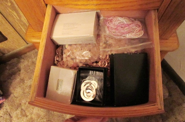 BEAUTIFUL JEWELRY ARMOIRE FULL OF COSTUME JEWELRY
