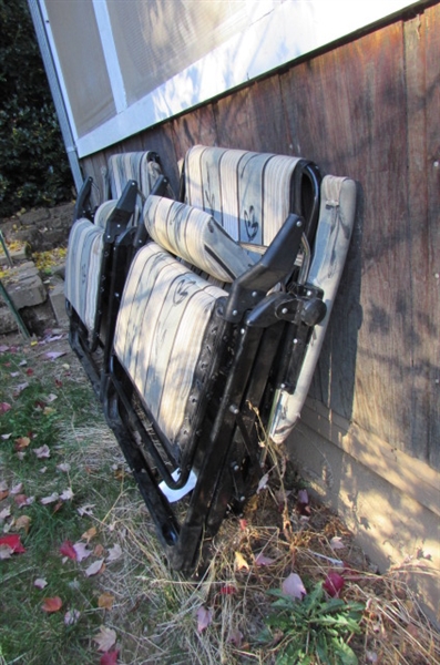 PAIR OF FOLDING LOUNGE CHAIRS FOR YOUR PATIO/YARD