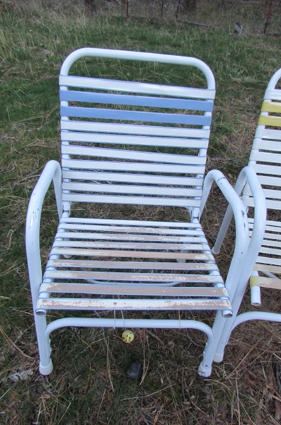 PATIO TABLE & ASSORTED CHAIRS